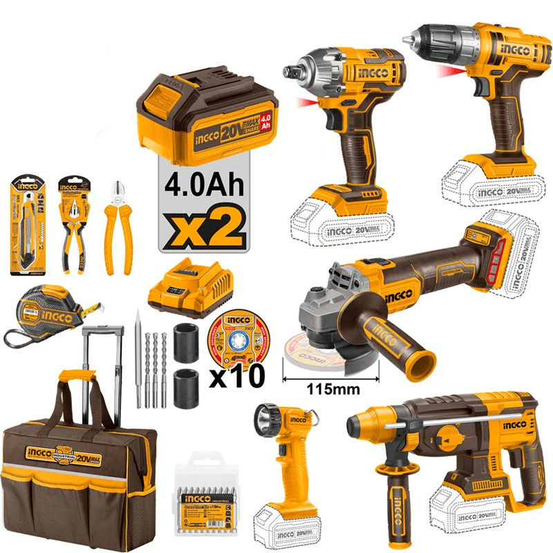 Li-ion Akülü 5 li Kombo Set (30 PARÇA ALET SETİ HEDİYELİ)