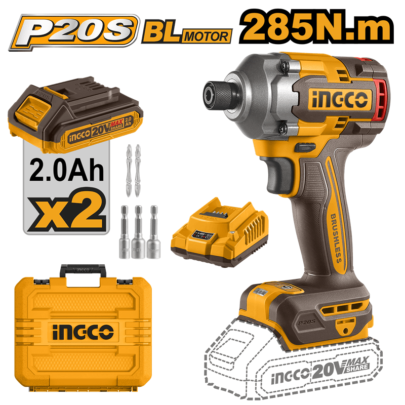 Li-ion Akülü Vidalama Kömürsüz 1/4"" 20V 2.0Ah